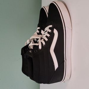 Women size 10 vans high tops black and white